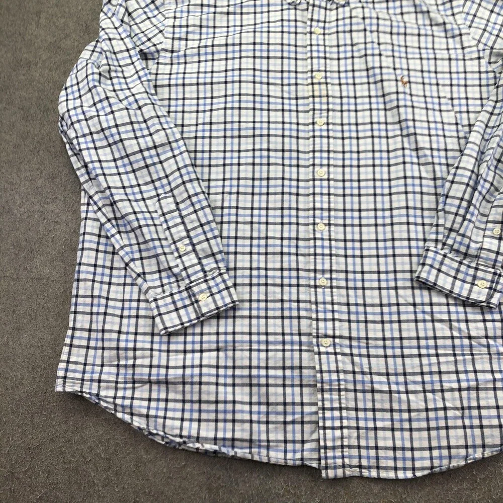 Polo Ralph Lauren Shirt Mens 2XLT Blue Plaid Long Sleeve Button Down Cotton